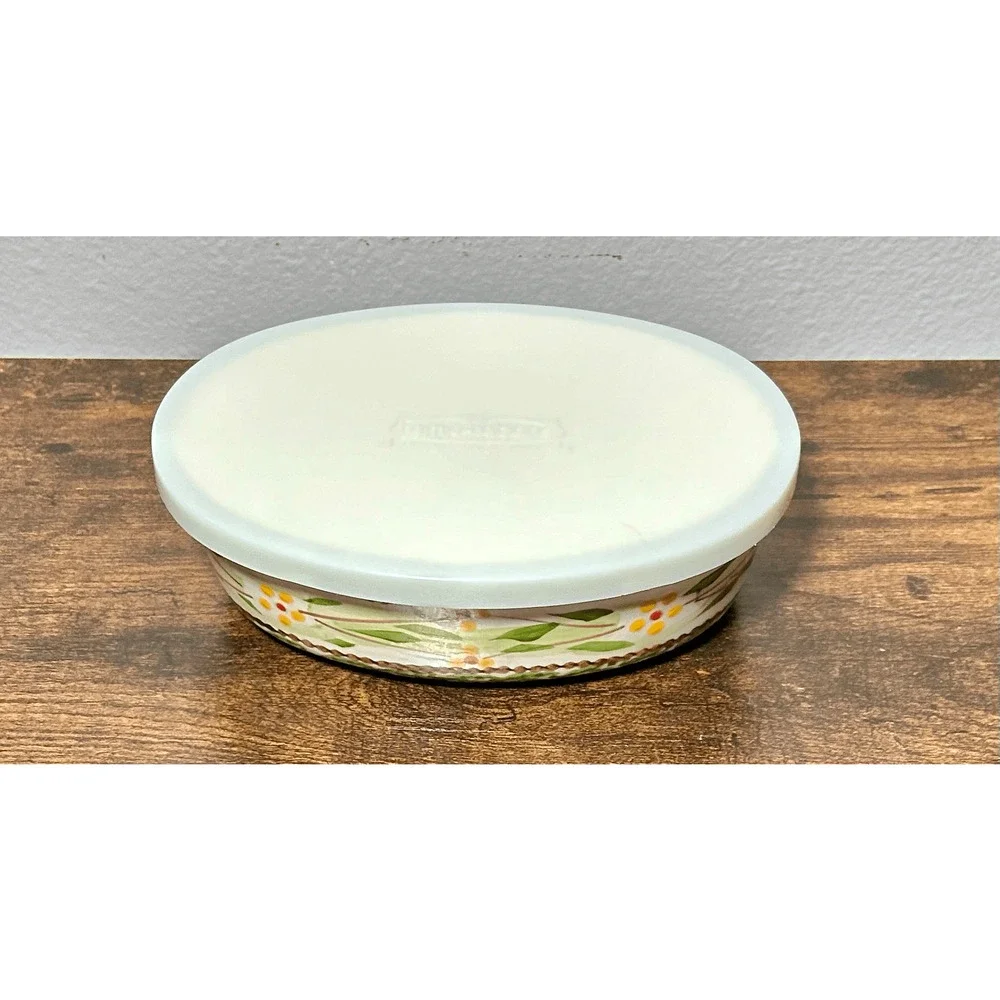 QVC Temp-tations by Tara Old World Green Oval Baker (7”) w/ lid